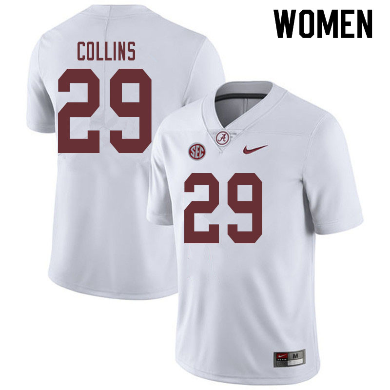 Alabama Crimson Tide Women's Michael Collins #29 White NCAA Nike Authentic Stitched 2019 College Football Jersey PZ16Y88UT